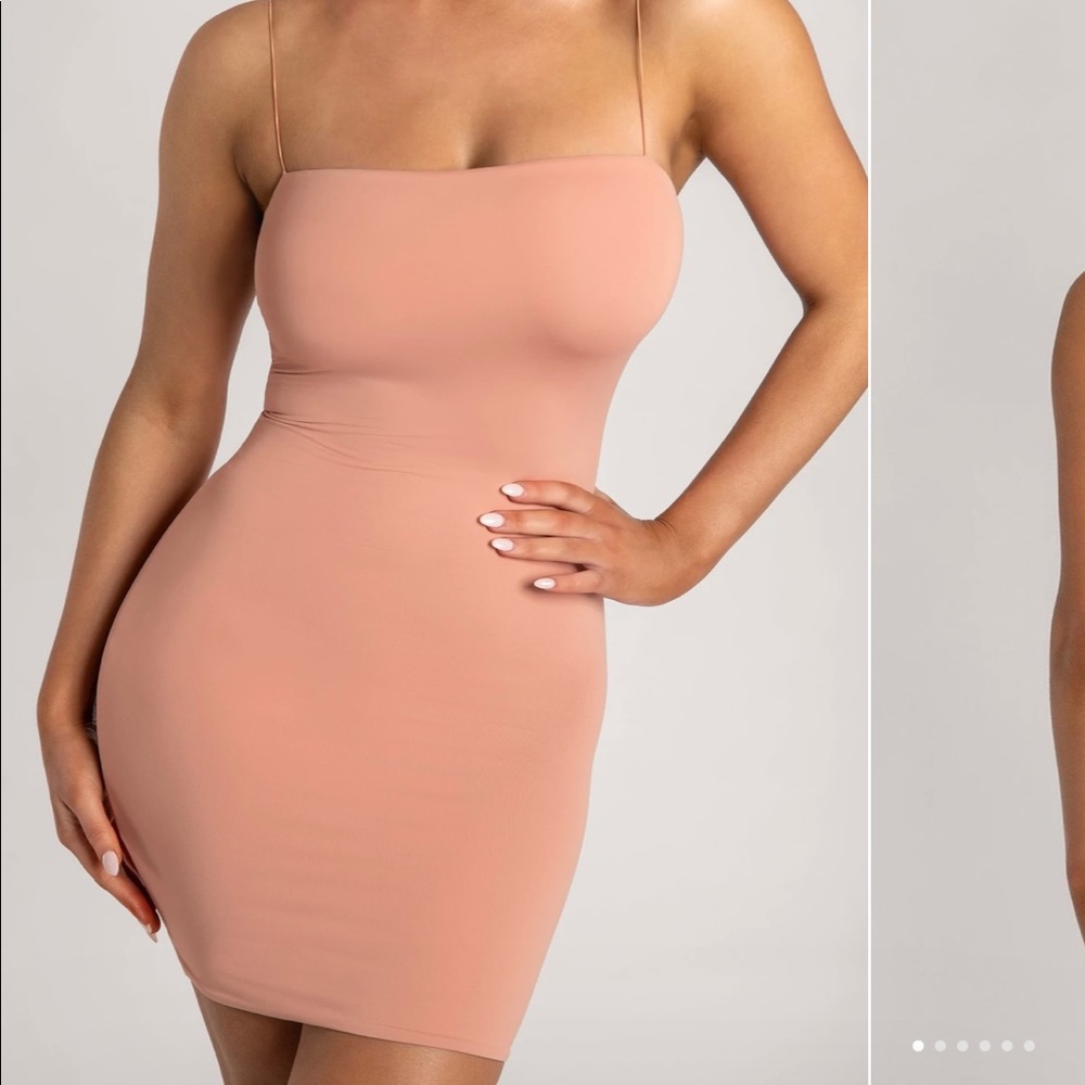 Meshki Nude Pink Strappy Mini Dress
